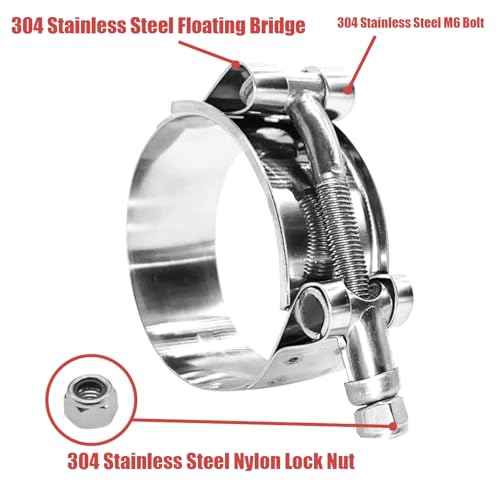BOTTEN 2 Pack 3" T-Bolt Hose Clamp, Clamp Range 83-91mm for 3" Hose ID, hose clamps 304 Stainless Steel,hose clamp pliers and clamps heavy duty by Botten - Image 2