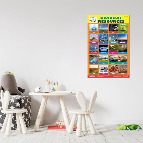 Image of ESCAPER Natural Resources Educational Charts for Kids, (11.5 x 17.5 inches) Printed On 300 GSM, Laminated, Self Adhesive Back, Kids Study Material, Learning Chart, Educational Posters