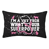 Juego De 2 Fundas De Almohada Soy Técnico Veterinario ¿Cuál Es Tu Superpoder? Fundas Cojine Duradero Modernas Almohada Caso para Coche, para Muebles, Cama, Jardín, 40x60cm