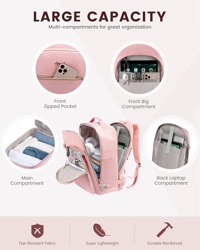 Image of LOVEVOOK 50L Travel Backpack Flight Approved Carry on Backpack,3 Packing Cubes,Waterproof Personal Item Travel Bag,TSA Carry on Luggage Suitcase Travel Essentials,Gifts for Women & Men,fits 18 inch Laptop