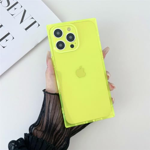 Coque iPhone 12 protection lentille antichoc étui carré translucide jaune LVTFCO