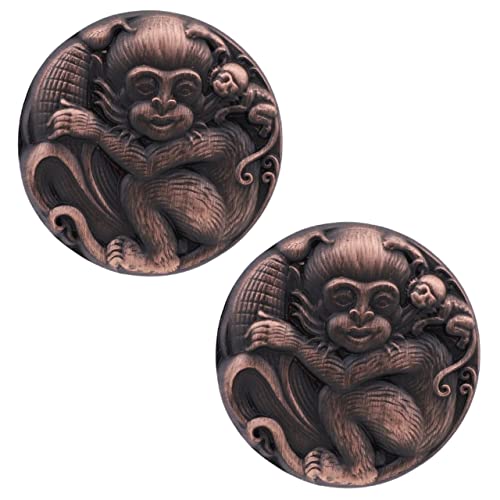 Image of Atom 1.3 Inches Zinc Cabinet Puller Knobs | Copper Antique Finish | Office Wardrobe Door Handle, Kitchen Drawer Cupboard Furniture Pulls Knob Hardware (ZK-627), Pack of 2