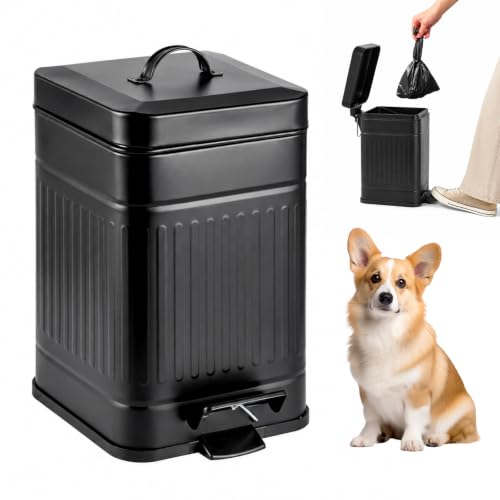evergoods 7L Dog Poop Trash Can with Lid for Outdoors