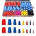 Silicone Stopper Set 100 Pcs, Tapered Conical Silicone for Industrial Hole Sealing, Heat Resistant to 300°C, Reusable for Painting Anodizing Electroplating