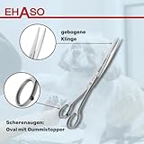 EHASO Gebogene, hochwertige Hundeschere aus Solingen. rostfrei, 19cm matt