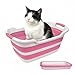 SunStarsPets 折りたたみ ペットバスタブ 大型 洗い桶 多機能たらい ペットバス 猫犬用 洗濯・収納・アウトドア対応 水抜栓付 ソフトバケツ コンパクト設計