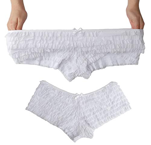 SHARICCA Womens Sexy Mesh Ruffle Panties Booty Boy Shorts Underwear3