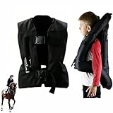 Adults Horse Riding Airbag Vest, Adjustable Equestrian Training Professional Shock Absorption Protective...