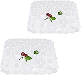 Top-spring Kitchen Sink Protector Mat Pebble Drainer Mat 30 * 40cm (Clear 2 Packs)
