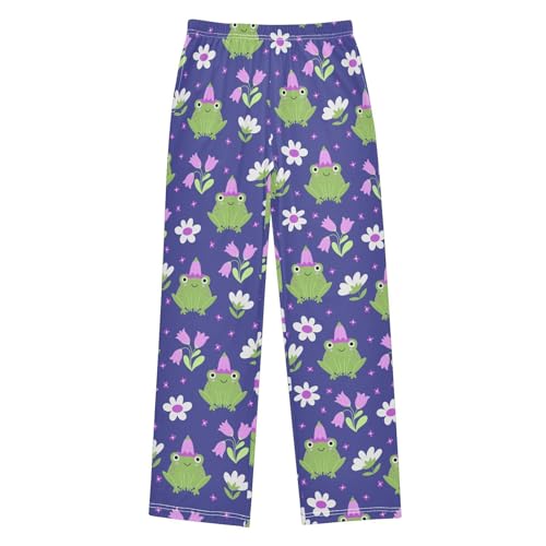 Boys' Pants Frog Flower Bell Daisies Long Bottoms Jogger Pants Elastic Waist Trousers with Pockets S-XL