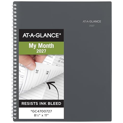 AT-A-GLANCE 2027 Planner Monthly 8.5 x 11 Tabbed DayMinder Gray (GC4700727)