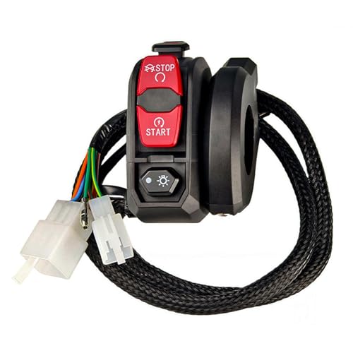 Control de manillar de motocicleta con bocina e iluminación integradas kit de montaje universal 4