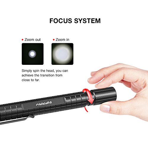 Infray Small Led Flashlight, Zoomable, Handheld Mini Pocket-Sized Tactical Pen Light With Super High Lumens, Ipx5 Water-Resistant, 3 Light Modes, 2Aaa Battery Powered #TOP1