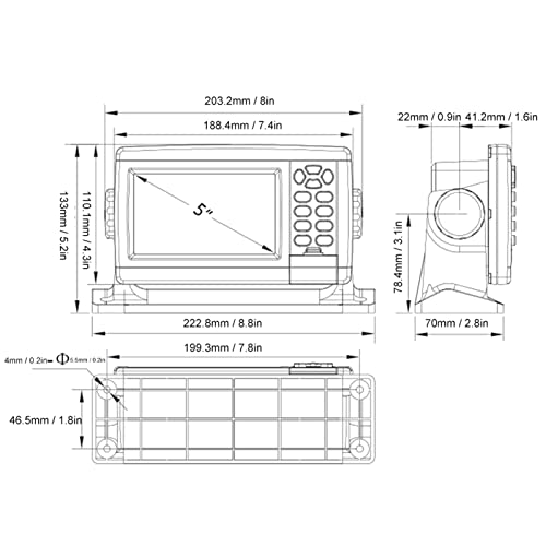 LBEC Navigation GPS-Tracker, 5 Zoll IP65 12-36V wasserdichter Marine-GPS-Navigator für Boote - Image 7