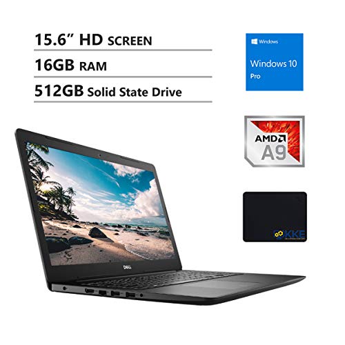 Dell Inspiron 15.6" HD Business Laptop, AMD A9-9425, 16GB RAM, 512GB Solid State