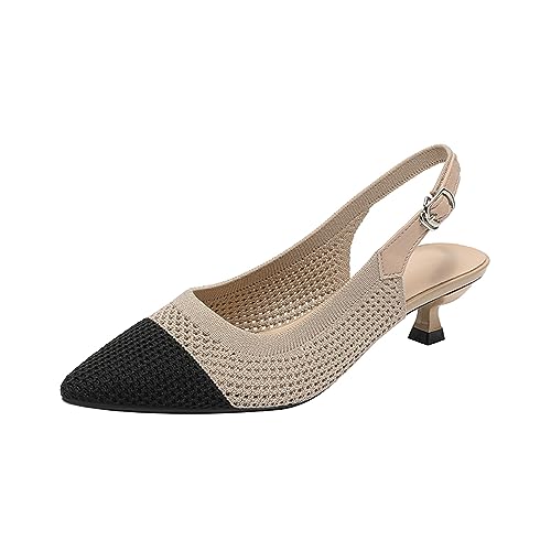 Image of youngshow Women's Slingback Kitten Heels for Work