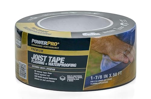 Power Pro Premium Exterior Deck Joist Flashing Tape for Decking 2 x 50 All-Weather and Waterproof for Deck Protection 1 Roll