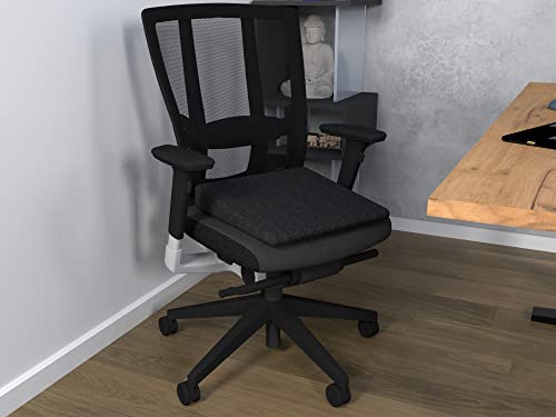 POKAR Keilkissen Stuhl Sitzkeil Ergonomisches Sitzkeilkissen Bürostuhl Kissen Orthopädisch Keilkissen Autositz Schaumstoff, Schwarz, 38 x 38 x 8/2 cm