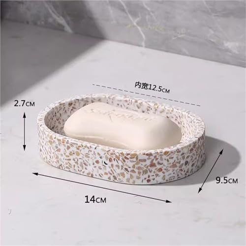 Set de baño de resina premium con cepillo de inodoro y dosificador de diseño 5