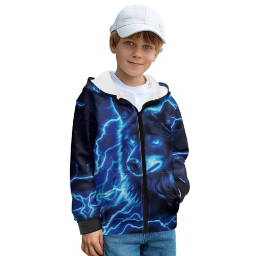 Boys Full Zip Hoodie Long Sleeve Hooded Sweatshirt for Kids Soft Fleece Lined Hoodies for Boys Size 7-14 Years2