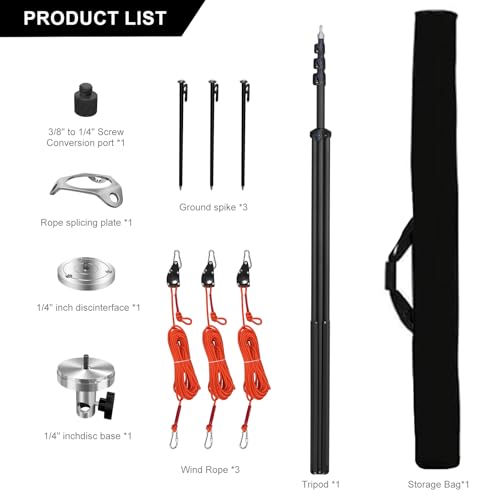 20FT Extra Tall Tripod with Rope Heavy Duty Video Camera Stand by GEORDGY - Used condition - Image 8