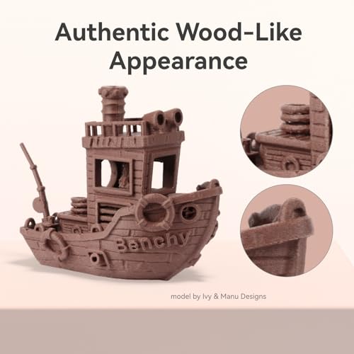 Image of Chitu Systems Wood PLA Filament Bundle, 3D Printer PLA 1.75mm Cherry Walnut White Oak Teak with Real Wood Fiber, Using Reusable Spool Compatible with Bambu Lab Refill Filament, 4x1KG 8.8lb