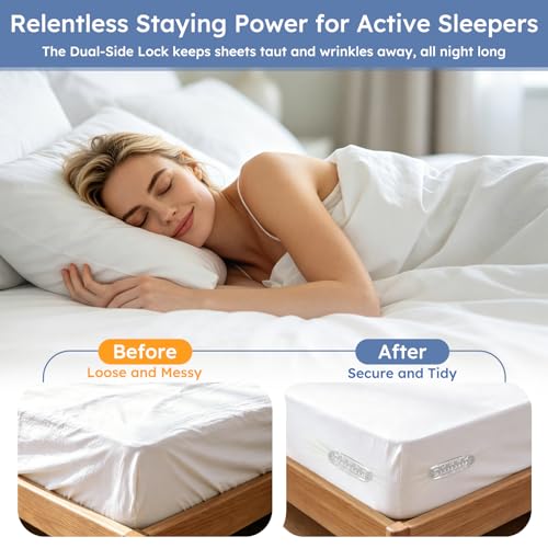 inooro Bed Sheet Holders for Corners, 4 Pack Heavy Duty Sheet Locks by inooro - Used condition - Image 3