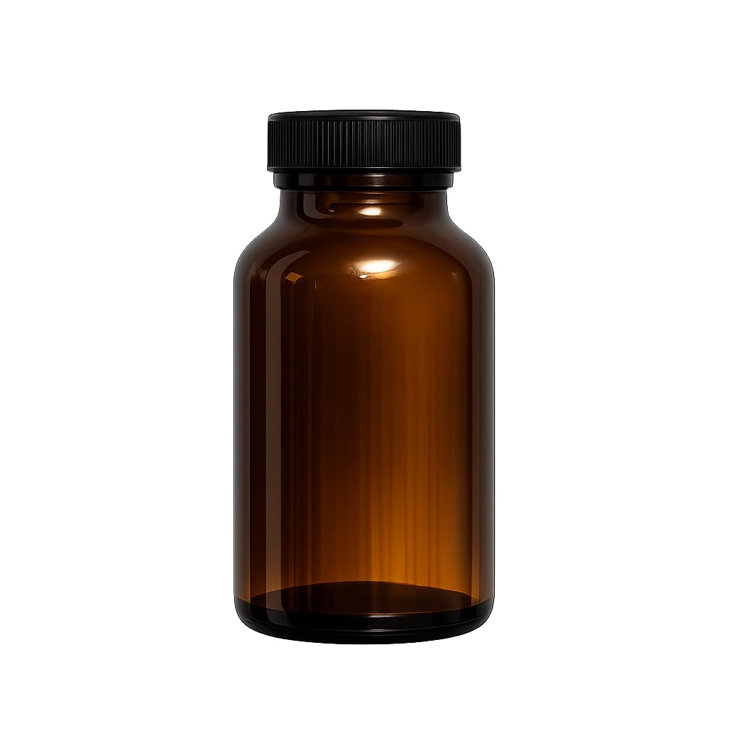 Patco Item Name: Amber Glass Bottle with Black Screw Cap, Wide Mouth 100ml | UV Light Protection, Airtight Seal, Reusable Container, Pharmaceutical Grade, Screw Top Lid-picture-21