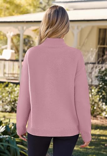 Image of MEROKEETY Women's Turtleneck Long Sleeve Sweater 2025 Fall Cozy Knit Loose Casual Trendy Pullover Tops Winter Clothes