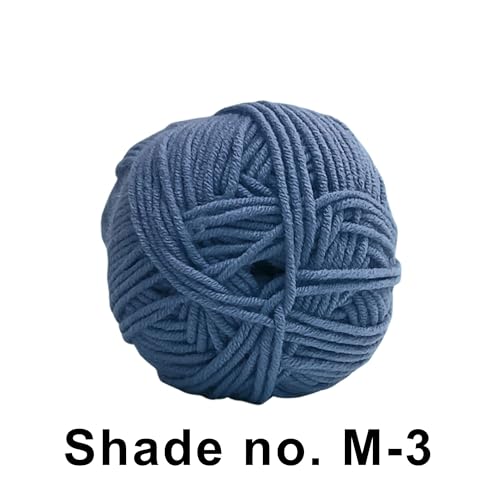 Image of VCR 4ply Inky Blue Yarn, 100 Grams Hank, 190 Meters Length, Acrylic Ball for Crochet and Knitting, Soft Crosia Threads, Pack of 1 Yarn, Suitable for DIY Crafts