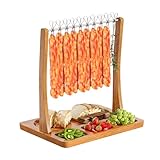 Acacia Bacon Display Rack,Patented Design Bacon Clothesline Serving Tray,Wooden Charcuterie Boards with Bacon Hanger,Exquisite Bacon Tray Holder for Parties,Weddings,Housewarming Gifts