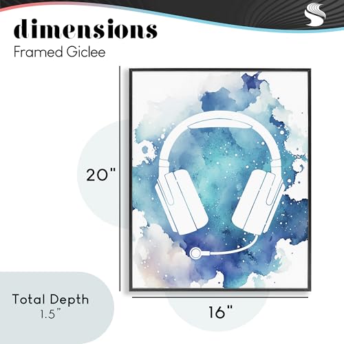 Casque bleu Giclée encadrée Stupell Industries Marcus Prime noir - 5
