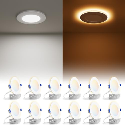 Image of VOLISUN 12 Pack 3 Inch 5CCT Recessed Light with Night Light, 500LM