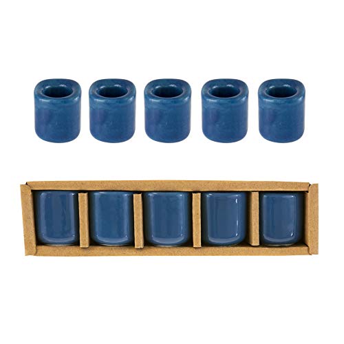 Mega Candles 5 Stück dunkelblaue Keramik-Glockenhalter, ideal zum Auswerfen von Glockenspielen, Ritualen, Zaubersprüchen, Vigil, Hexerei, Wicca-Zubehör und mehr Cover