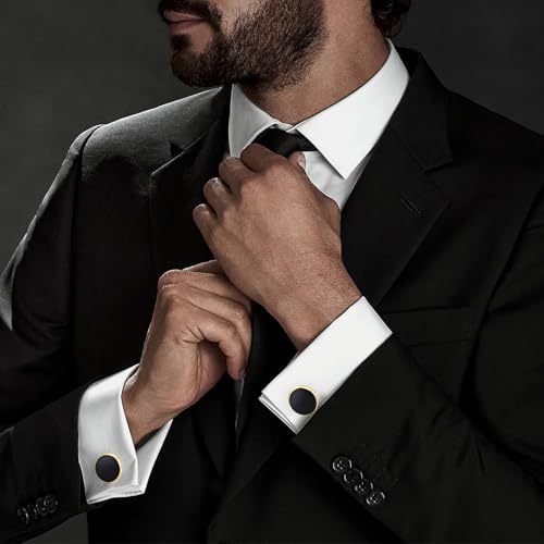 Mancuernillas clásicas redondas para hombre miniatura 2