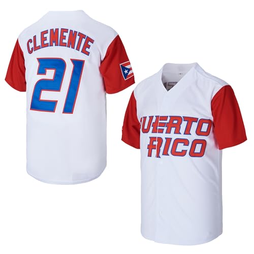Kekambas Puerto Rico #21 Roberto Clemente World Game Classic Men Baseball Jersey Stitched miniatura 1