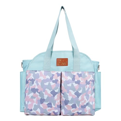 Image of VISMIINTREND Tote Diaper Bag for Mother | Diaper Bag for Mom for Travelling, Hospital | Maternity Baby Diaper Handbag | New Born Baby Bag | Gift for New Mom | for Boy, Girl | Sky Blue
