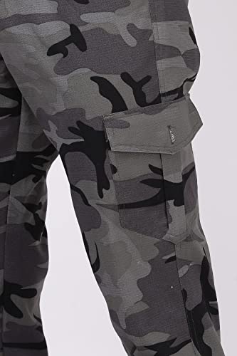 Image of Men's Camouflage Grey Army- Print Joggers (Elastic Waistband Jogger - Grey Color)
