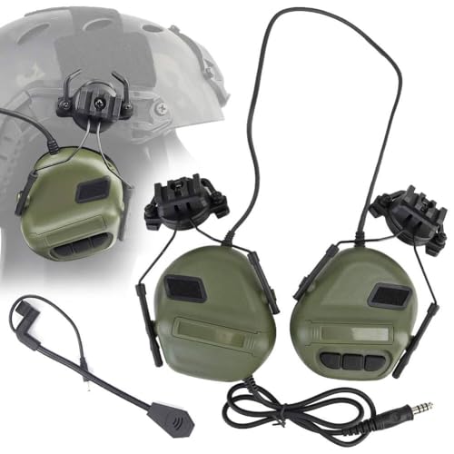 ATAIRSOFT Airsoft Mikrofon Headset für Airsoft Helm Tactical Headset Kopfhörer mit Mikrofon Wasserdicht Outdoor Paintball Militär Ausrüstung Tactical Gear Zubehör