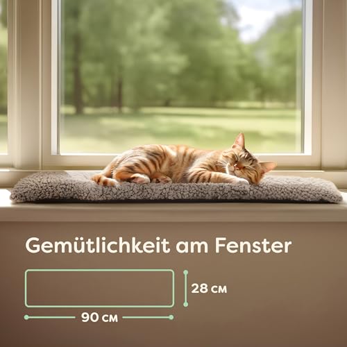 Knupis Katzen Fensterliege 90 x 28 cm Grau – Katzendecke & Katzenkissen – Ansicht 2