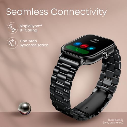 Image of Fastrack Radiant FX2 2.04 inch AMOLED Smart Watch with BT Calling, Voice Assistant, Functional Crown, Metal Alloy Case, 100+ Sports Modes, SpO2, AOD - Smartwatch for Men and Women (Silver)