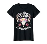 Mein Dirndl ist in der Wäsche! Trachten Shirt Damen & Mädchen. Wiesn Outfit kompatibel für Oktoberfest, Damen Tshirt mit Spruch. Witziges Trachtenshirt Damen. Mei Dirndl is in da Wäsch. Frauen Dirndl Tshirt Damen Trachten T-Shirt.