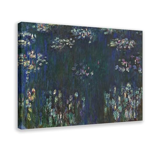 Impression sur toile de nénuphars vert Monet cadre suspendre salon 30x45 cm