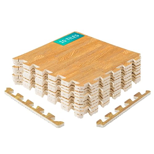 FJROnline Floor Mat Foam(30cm x 30cm), Interlocking Puzzle(10 Tiles)