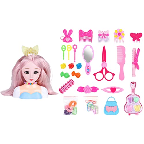 DierCosy Muñecas de Maquillaje para peluquería para niños, Cabello para niños Cabello muñeca muñeca para muñecas peinando muñecas Juguetes para Cabeza para Regalos 24 Piezas, muñeca para Peinado Cover