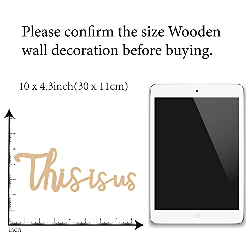 Creatcabin Laser Cut Wood Sign Wall Art This Is Us Letter Sign Decorative Wall Sculpture Hanging Decor Unfinished For Housewarming Door Wall Room Decoration 11" X 4.3" #TOP7