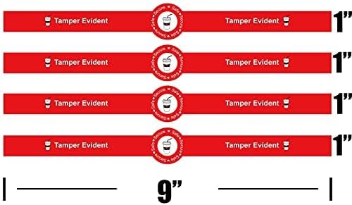 Miniatura 4 de 500 calcomanías seguras y seguras a prueba de manipulaciones para tapas de bebidas de 1 x 9 pulgadas, calcomanías de entrega de alimentos selladas
