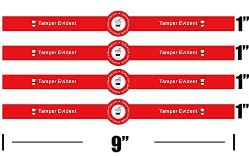 500 Pcs Safe Secure Tamper Evident Seals Stickers for Drink Lids 1.25 x 9 Inch - Food Delivery Stickers Sealed for Freshness Labels Drink Food Seals