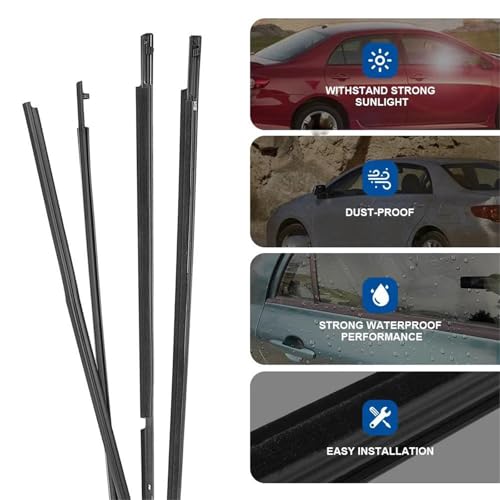 Burletes para Corolla 2009-2012: juego de 4 gomas de ventanilla para puertas 5