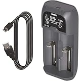 EMOS Cargador de batería Universal para Pilas AAA, AA, C, SC/Cargador Inteligente para baterías de Iones de Litio, LiFePO4, NiMH, NiCd + Cable USB 5 V/2 A N9221